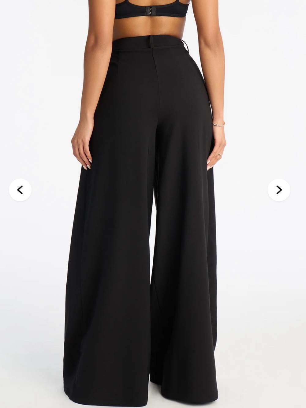 Fashion Nova Wide-Leg High-Waist Trousers - Black- NWT - Picture 3 of 4